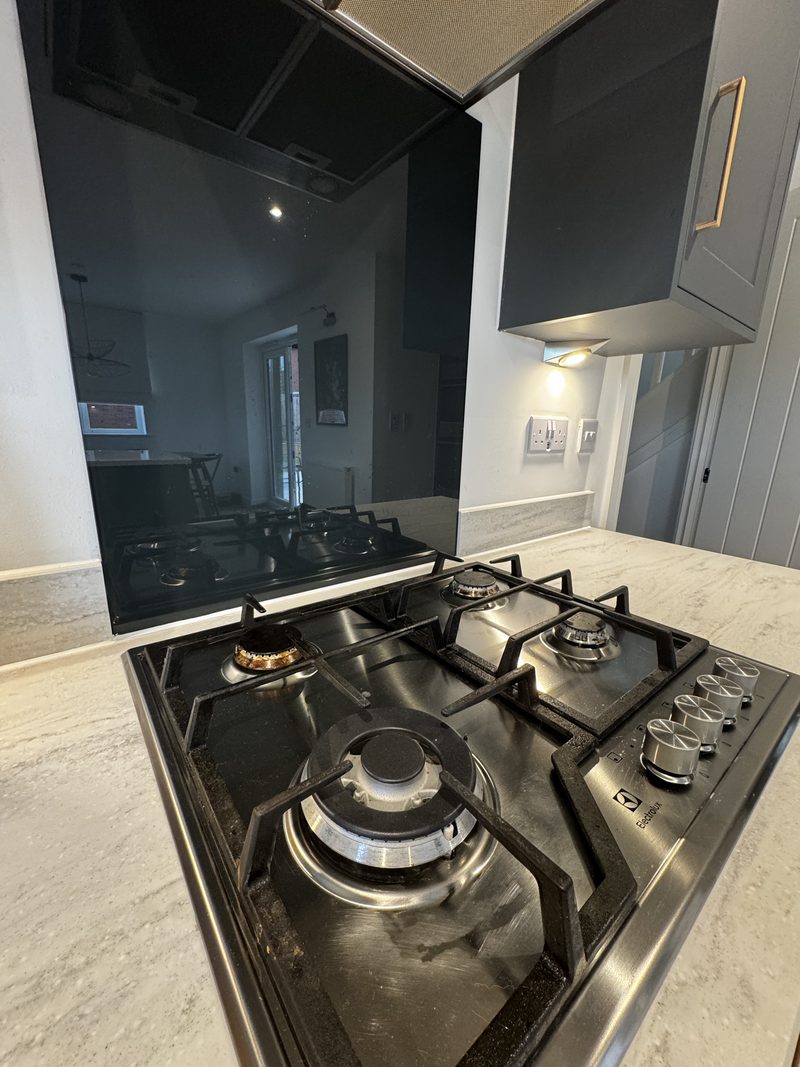 A gas hob after cleaning